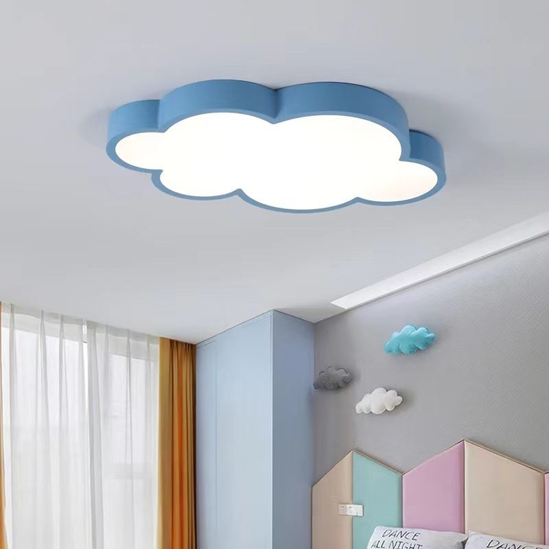 卧室灯年新款吸顶灯led简约现代创意马卡龙云朵儿童房间灯具