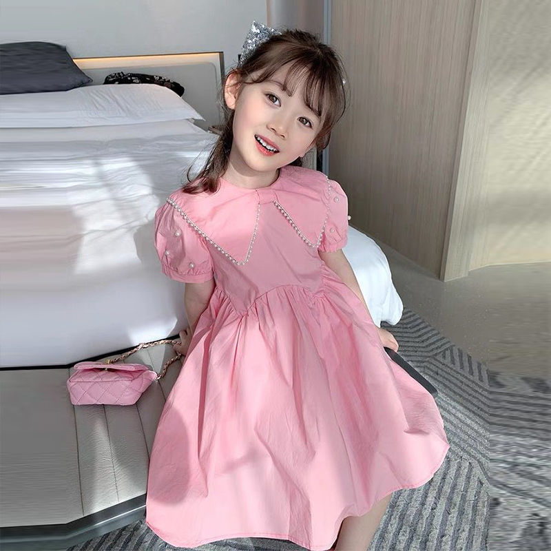 女童夏季連衣裙2023新款洋氣小女孩夏天棉布裙兒童裝夏裝公主裙子