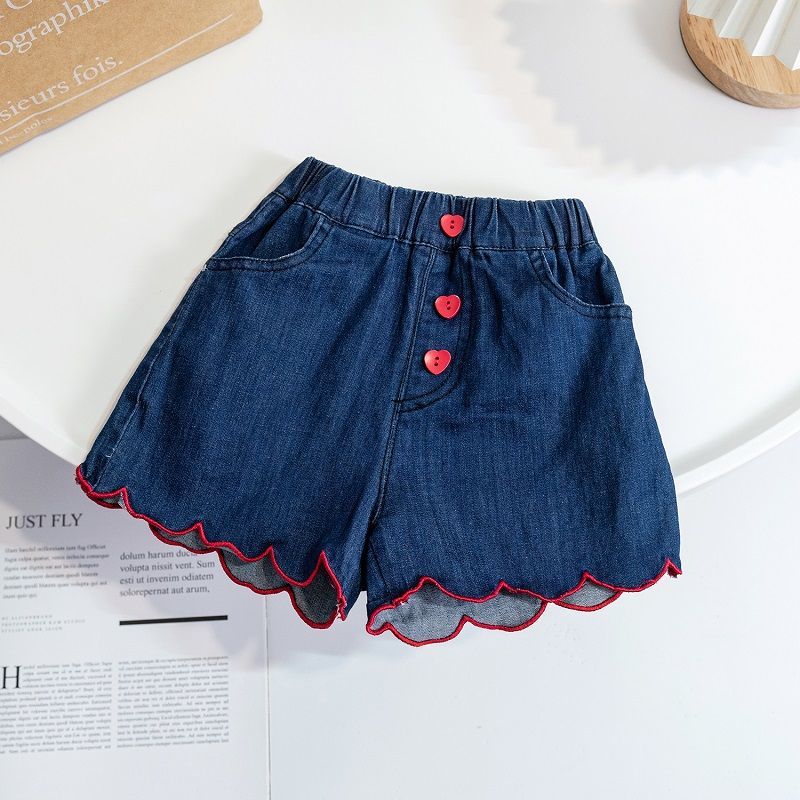 Children's clothing girls 2023 new summer clothing girl baby all-match denim shorts children's foreign style summer Korean pants tide