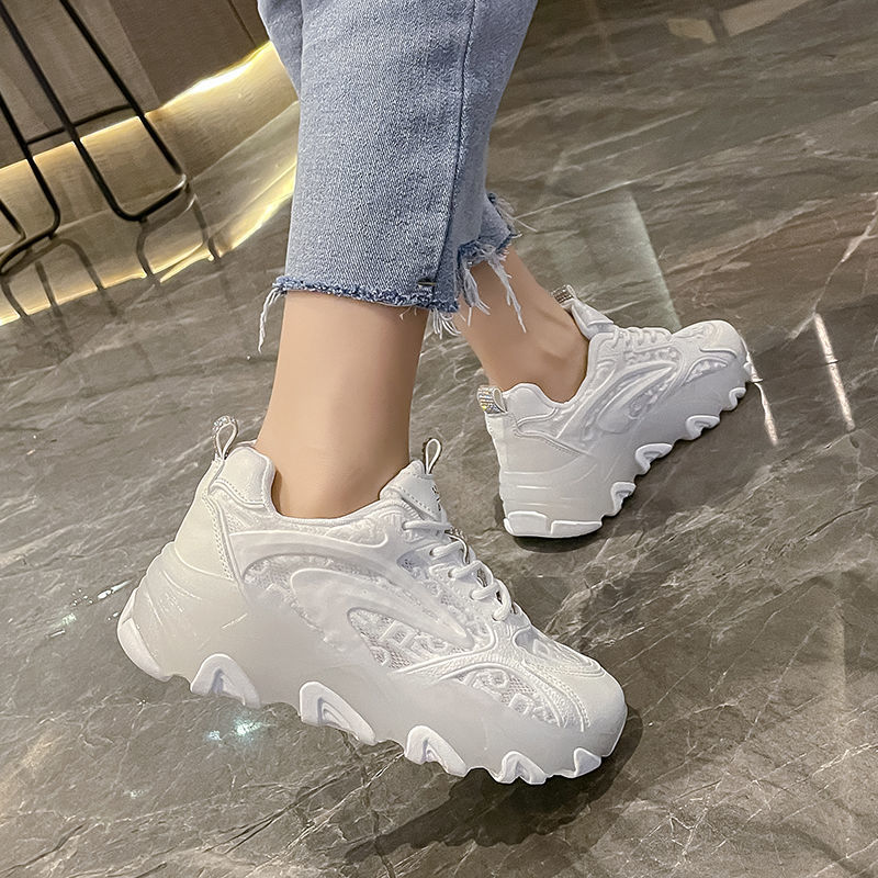老爹鞋春秋女2022新款網紅果凍底三代原宿厚底增高休閒運動智熏鞋