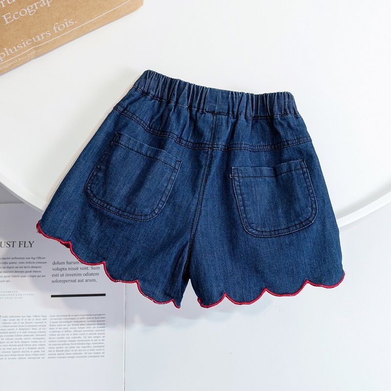 Children's clothing girls 2023 new summer clothing girl baby all-match denim shorts children's foreign style summer Korean pants tide