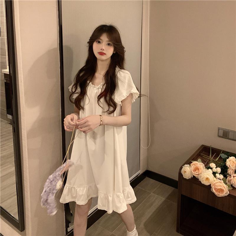 Pajamas women's summer ins sweet nightdress short-sleeved thin section high-value princess style student net red slim dress