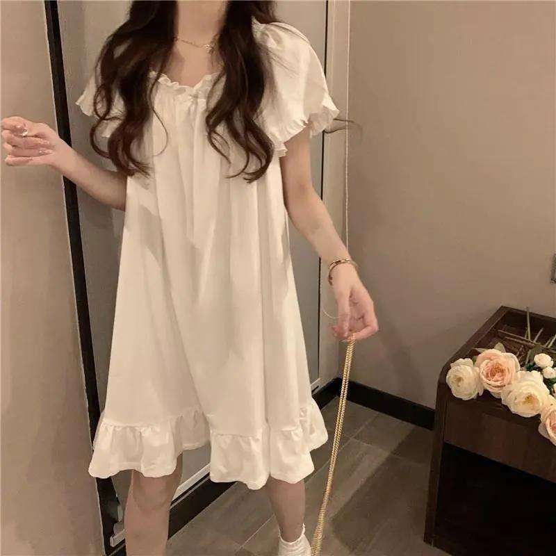 Pajamas women's summer ins sweet nightdress short-sleeved thin section high-value princess style student net red slim dress