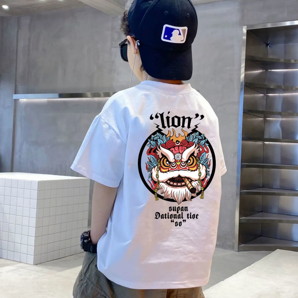 Boys pure cotton boys and girls short-sleeved t-shirt national tide big children new summer Chinese style summer clothes children's half-sleeved