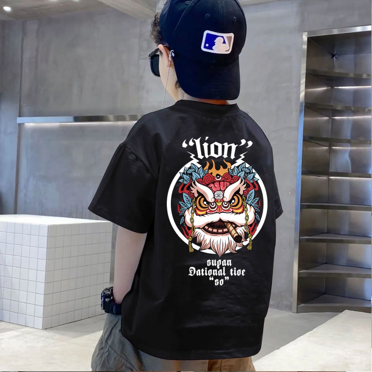 Boys pure cotton boys and girls short-sleeved t-shirt national tide big children new summer Chinese style summer clothes children's half-sleeved