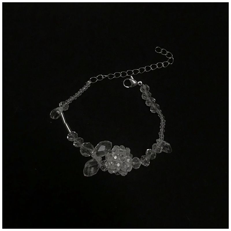 Aurora Ice Crystal French Super Flash Fairy White Crystal Flower Beaded Necklace Necklace Chocker