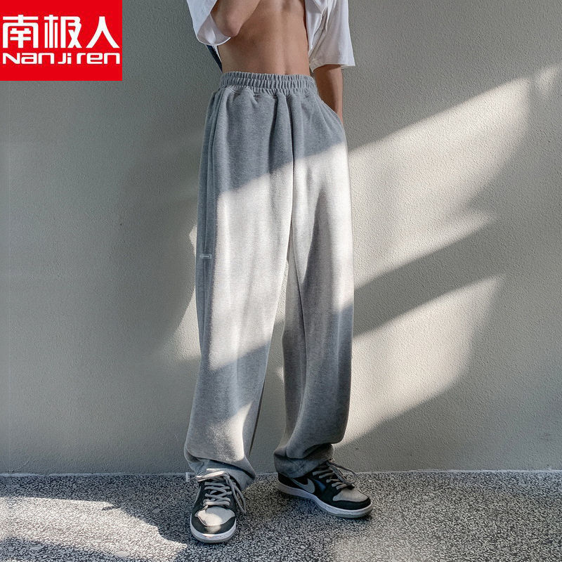 Nanjiren high street sports pants men's spring and summer loose all-match casual pants ins tide brand drawstring straight leg pants