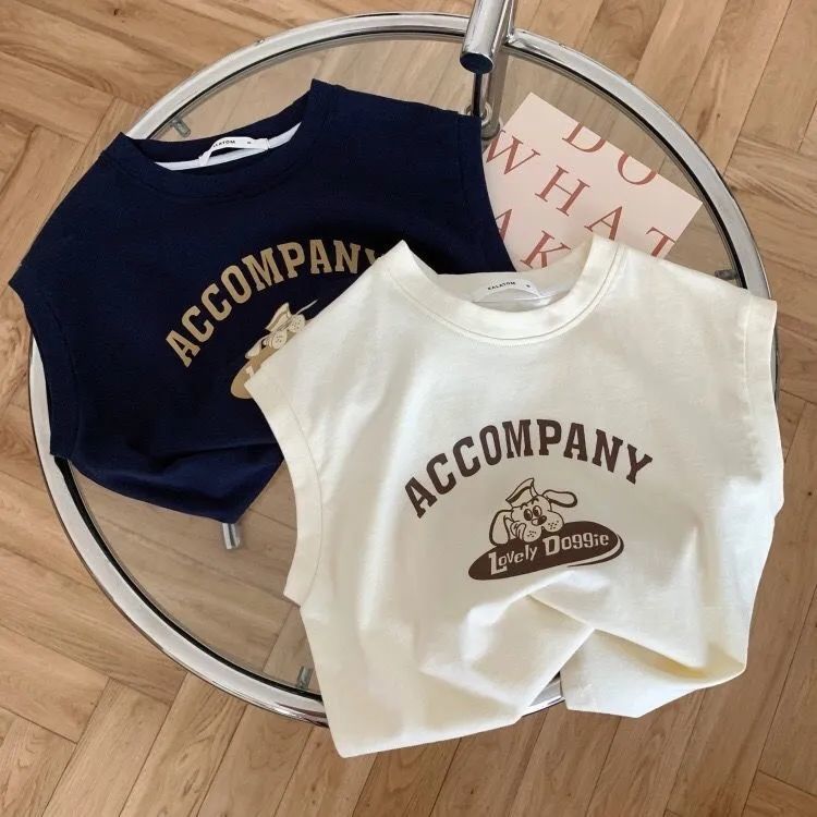 2022 summer new Korean version of children's clothing pure cotton children's printed casual sleeveless shirt male and female baby T-shirt vest