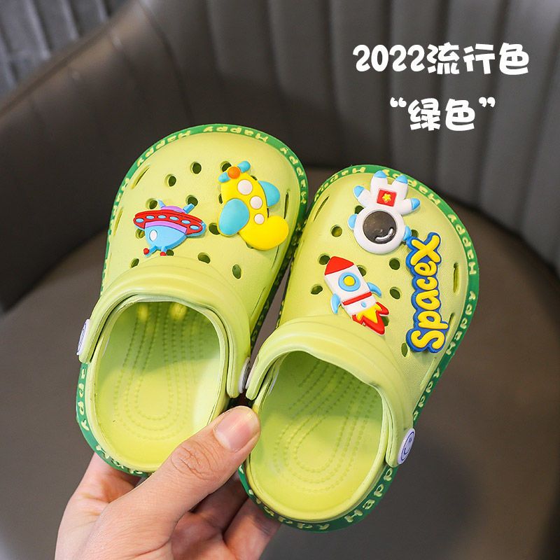EVA包頭洞洞鞋夏季男女寶寶居家兩用防滑軟底卡通寶寶沙灘涼拖鞋