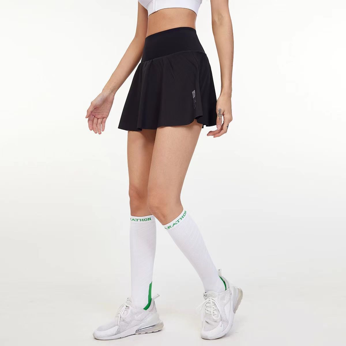 范斯蒂克运动短裙裤女高腰防走光假两件瑜伽裤健身房跑步速干训练