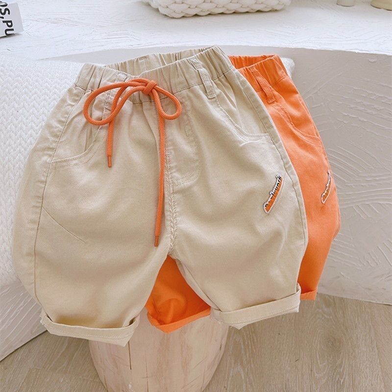Boys' summer thin five-point pants 2023 new children's all-match casual pants baby shorts summer dress western style