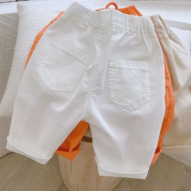 Boys' summer thin five-point pants 2023 new children's all-match casual pants baby shorts summer dress western style