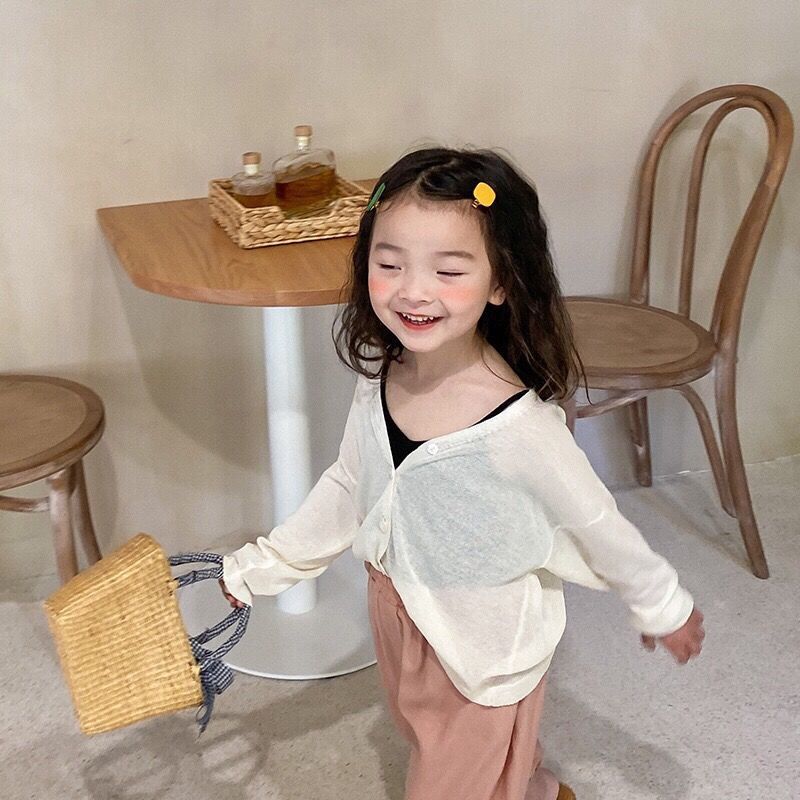Girls Summer Sun Protection Clothing 2022 New Style Children's Air Conditioning Shirt Ice Silk Knitted Cardigan Thin UV Protection