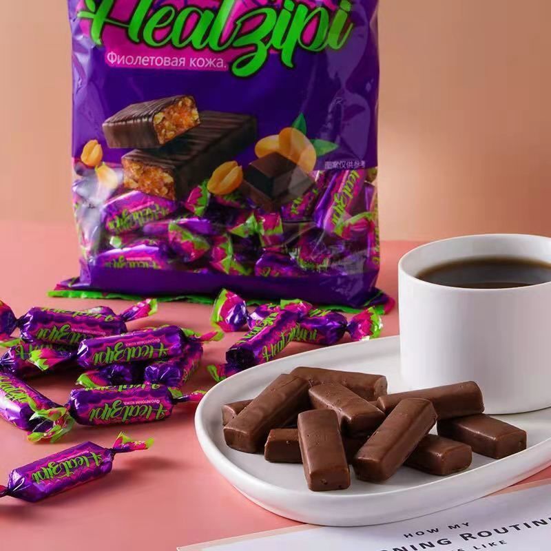 俄罗斯风味紫皮糖国产紫皮糖果巧克力夹心糖果俄罗斯进口紫皮糖