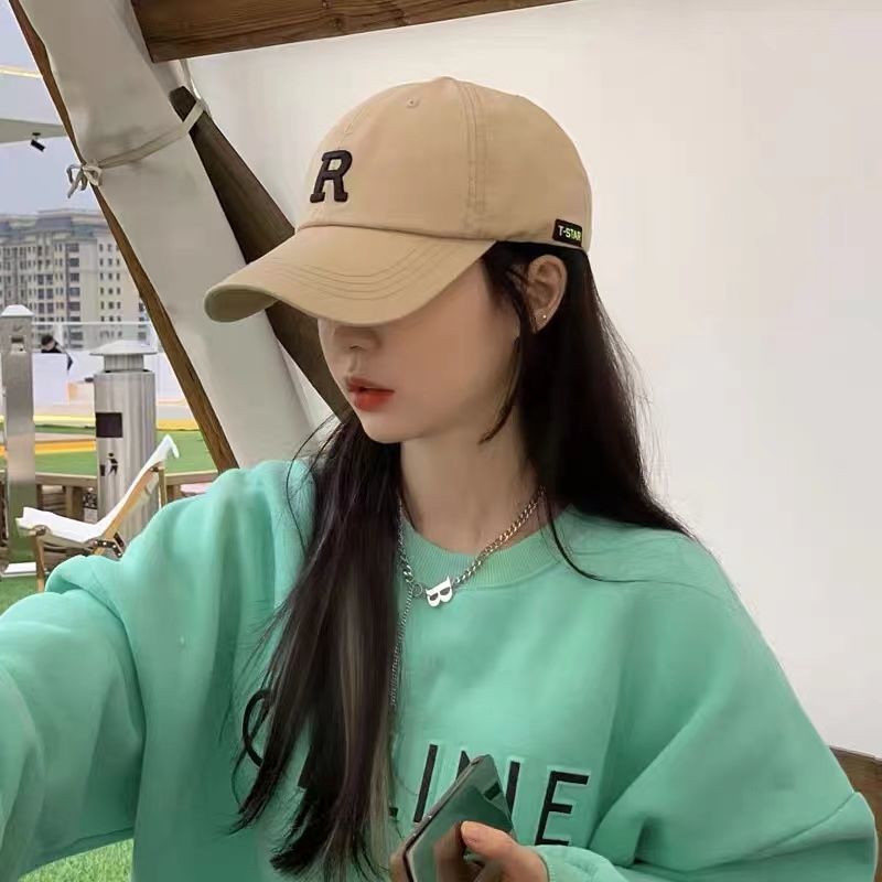 New hat Female summer sunscreen hat Letter embroidered cap Korean version Versatile casual small face Baseball cap Male_voghion.com