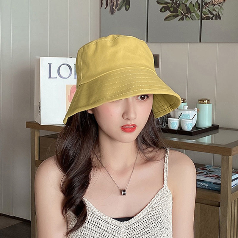 Hat women's summer Korean version of the new solid color fisherman hat women's double basin hat anti-ultraviolet hat sun hat sun hat