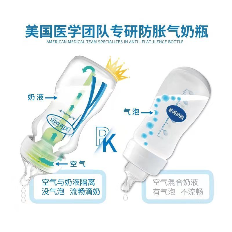 布朗博士奶瓶新生儿早产儿宽口玻璃防胀气奶瓶(爱宝选PLUS)60ml