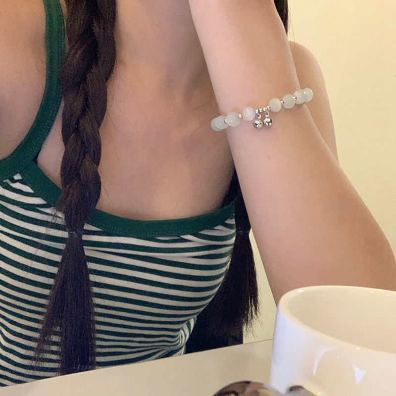 貓眼石鈴鐺手鍊女生夏季ins小眾設計高級感串珠閨蜜氣質手串手飾