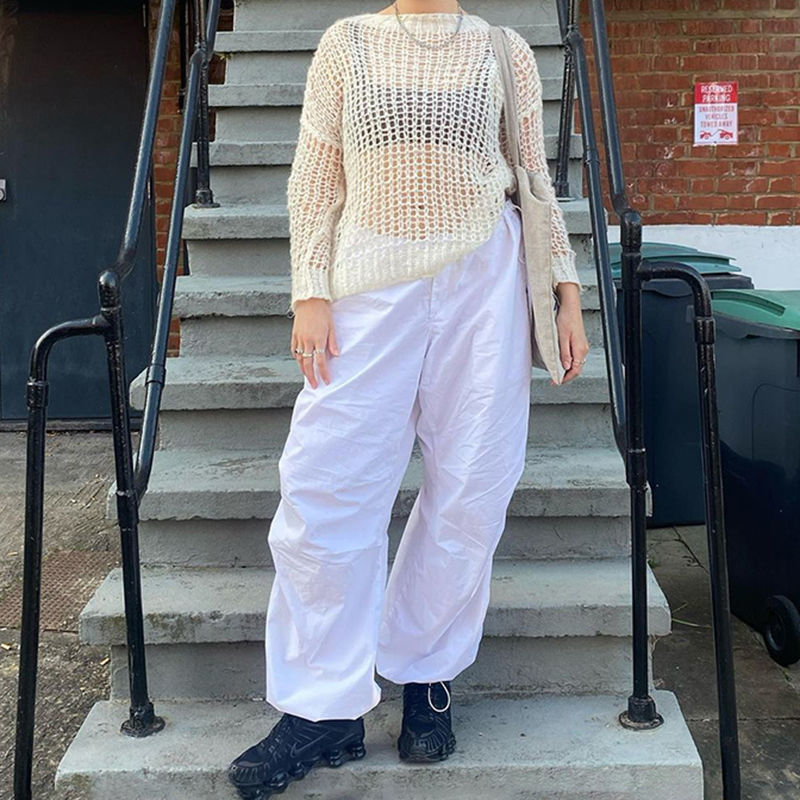 BIIKPIIK American street style loose all-match casual overalls women's new fashion slim sports trousers