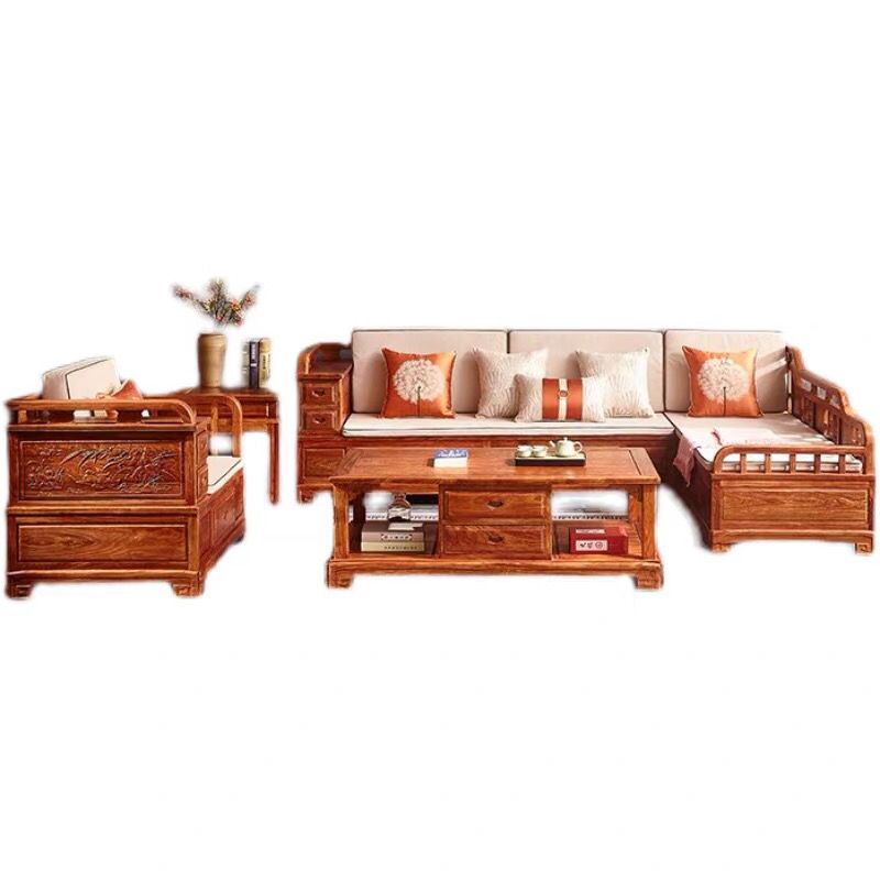 红木刺猬紫檀高箱贵妃小户型客厅红木沙发组合