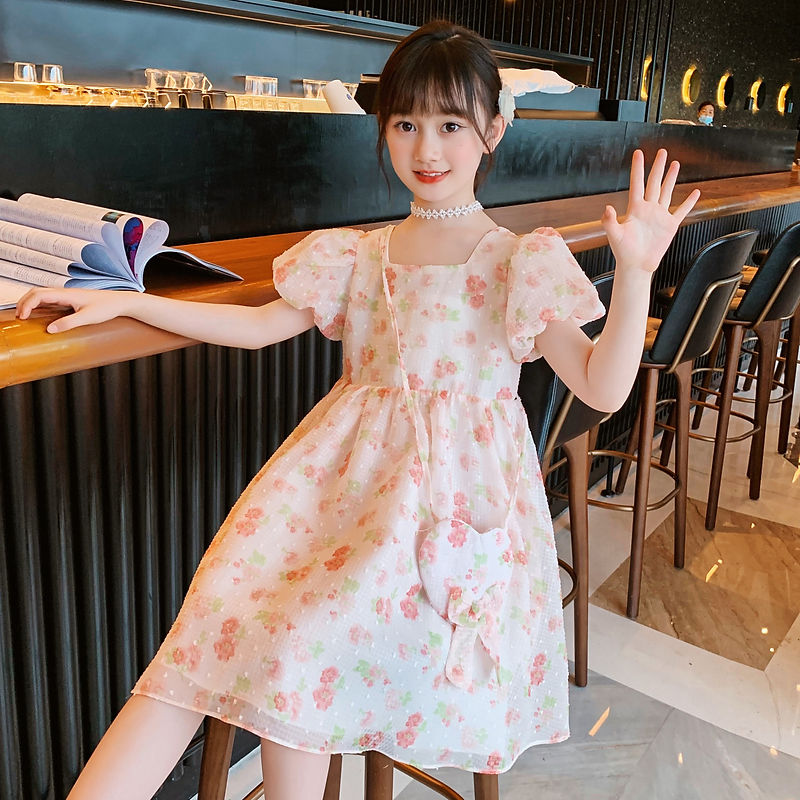 女童連衣裙夏季2022新款洋氣兒童公主裙網紅時髦小孩女夏裝裙子