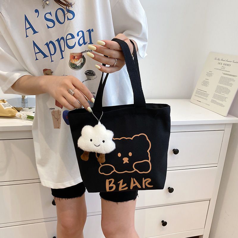 New Canvas Bag Girl student satchel Go out Snack bag Portable to work Handbag Girl handbag