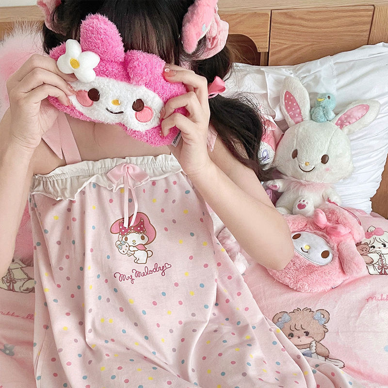 Sanrio 2022 summer new sling nightdress female short-sleeved cute pajamas cinnamon dog student ins cartoon
