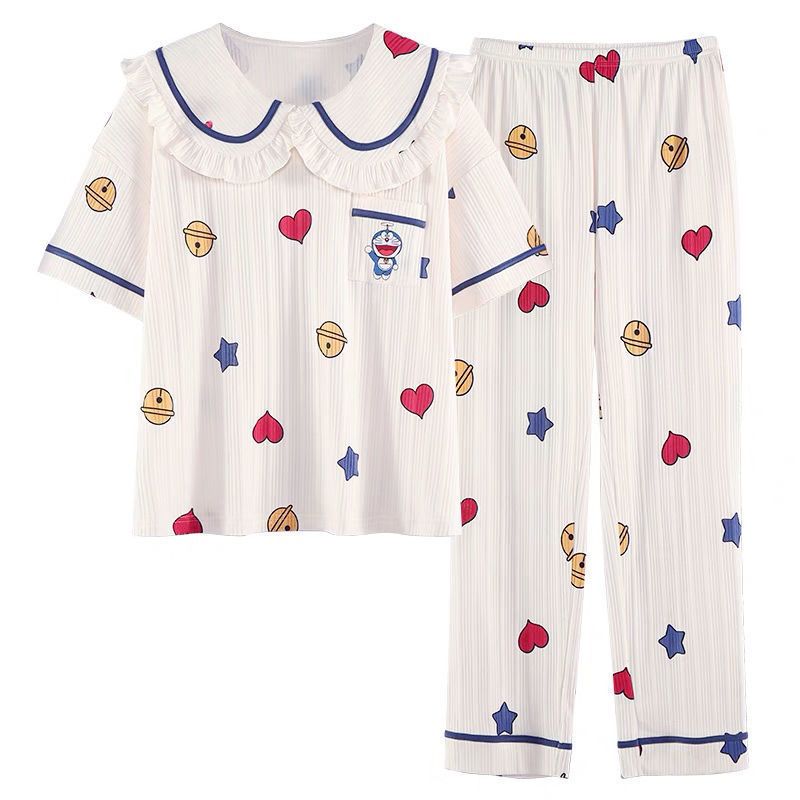 纯棉儿童睡衣夏季短袖薄款洋气女孩宝宝小孩中大童女童家居服套装
