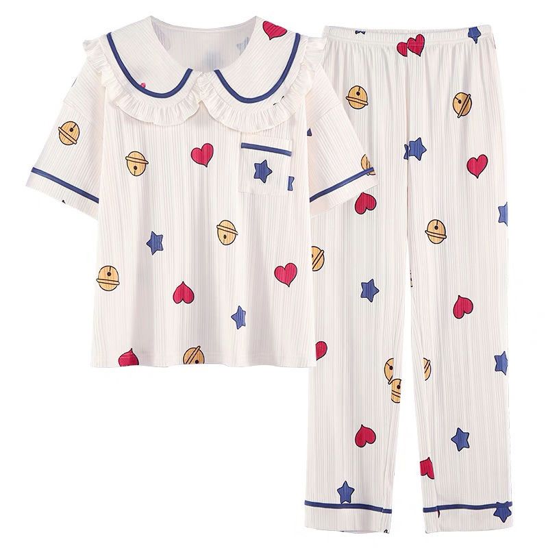 女童睡衣夏季薄款纯棉短袖套装女孩公主洋气卡通中大童儿童家居服