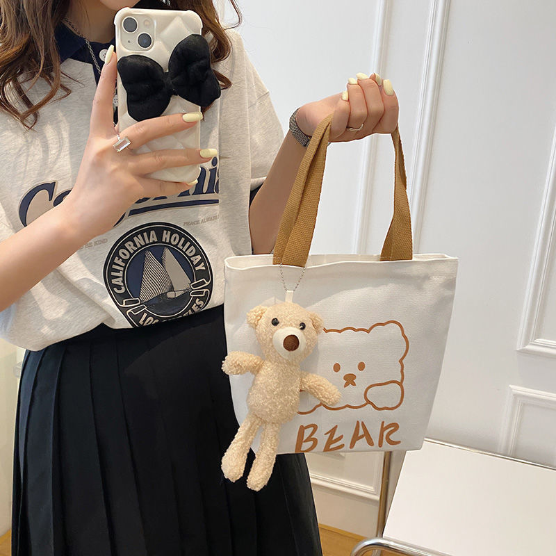New Canvas Bag Girl student satchel Go out Snack bag Portable to work Handbag Girl handbag