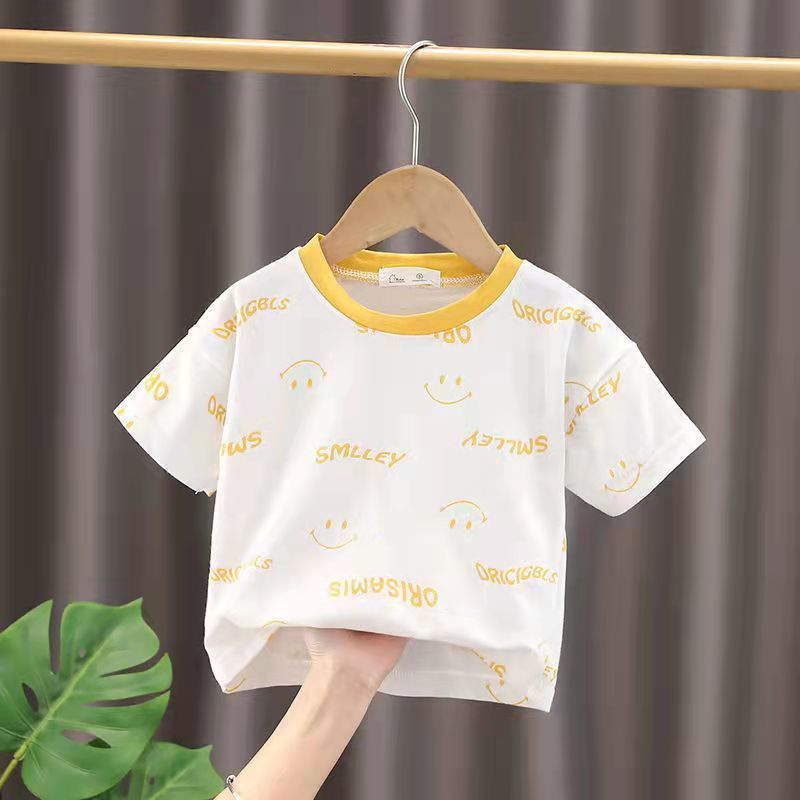 Boys' summer clothes  new t-shirt baby short-sleeved summer children's clothes cotton tops Korean version 1-7 years old