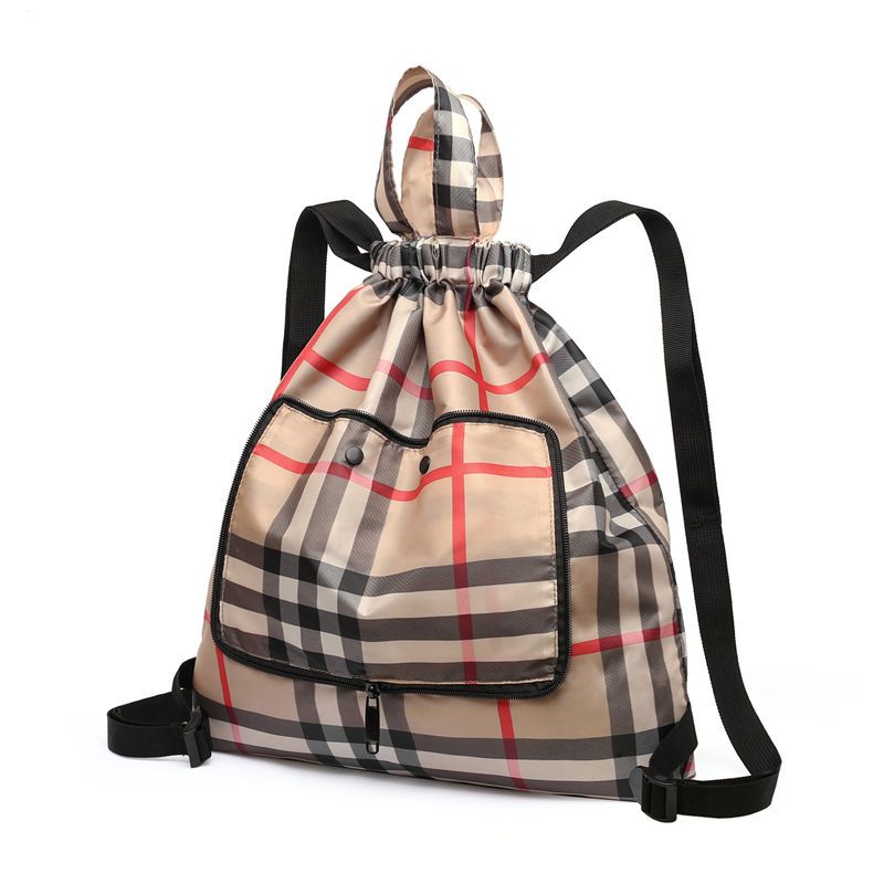 牛津布可折叠包购物袋多功能防水抽绳双肩包旅行收纳背包大束口袋