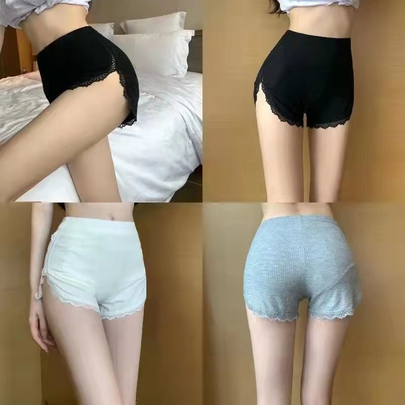 Ice silk anti-light safety pants women's free underwear summer lace thin safety pants students large size bottoming shorts jk