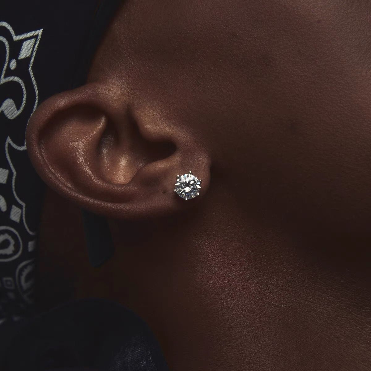 S925 silver Zircon Earrings 纯银钻石耳钉男女嘻哈 hiphop 锆石
