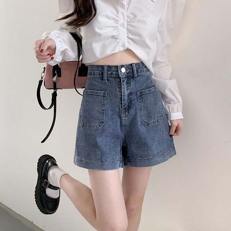 大碼胖mm牛仔短褲女新款夏季韓版高腰寬鬆A字熱褲顯瘦百搭