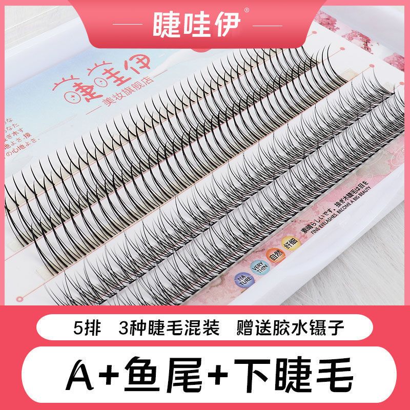 睫哇伊仙子毛a型仙女假睫毛超自然單簇自嫁接朵毛M型分段式眼睫毛