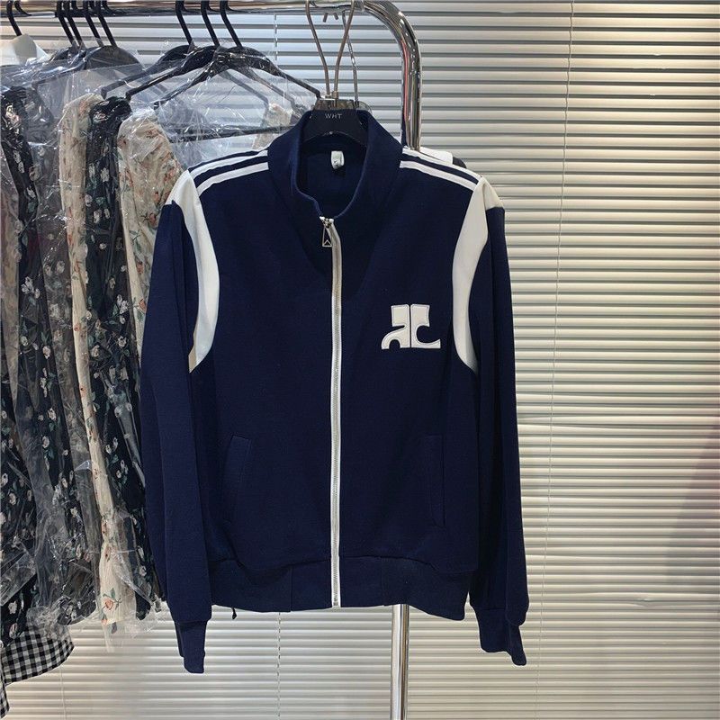 South Korea's 2022 spring new trendy retro loose slimming color-blocked short stand-up collar shoulder pad baseball jacket for women