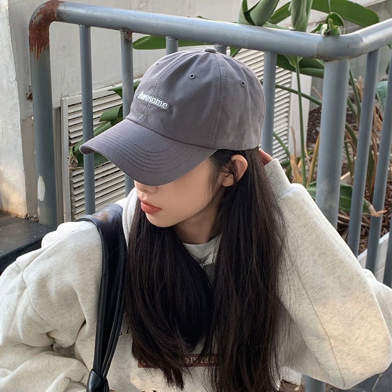 2022 new soft top pink big head circumference baseball cap female summer Hanfeng student cute sun visor thin cap