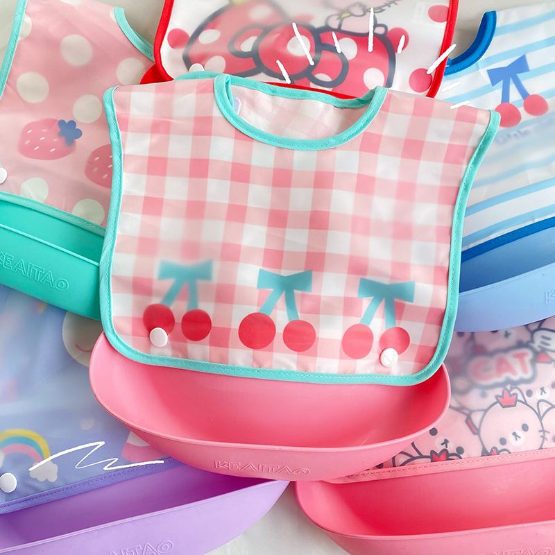 Baby food bag children's food bag Bib baby saliva Bib dirt proof auxiliary food bag removable waterproof