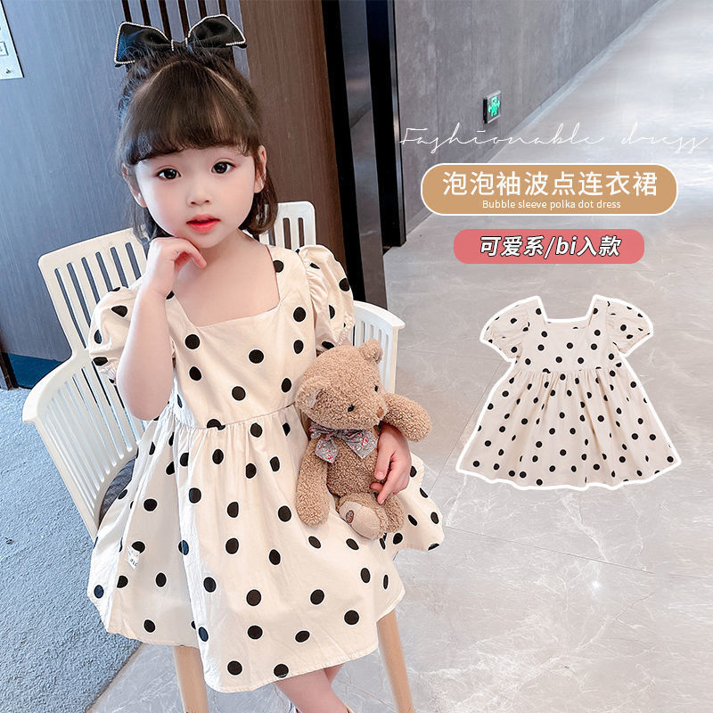 女童連衣裙夏季裙子兒童夏裝薄款寶寶2023新款小童洋氣波點公主裙