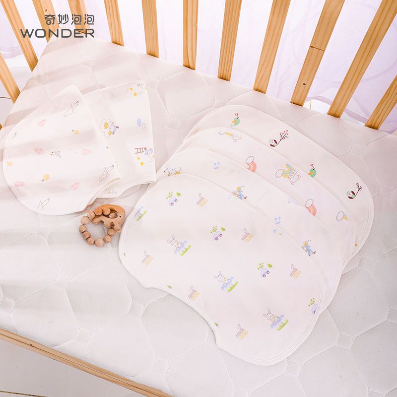 Baby pillow newborn pure cotton cloud pillow summer breathable sweat-absorbing newborn flat pillow baby anti-spitting milk pillow towel