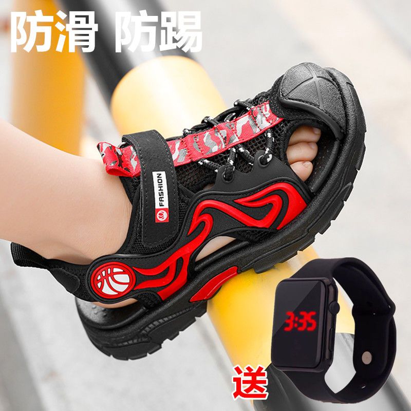 兒童鞋子男童涼鞋2022新款帥氣夏季男孩中大童沙灘鞋防滑包頭ABC