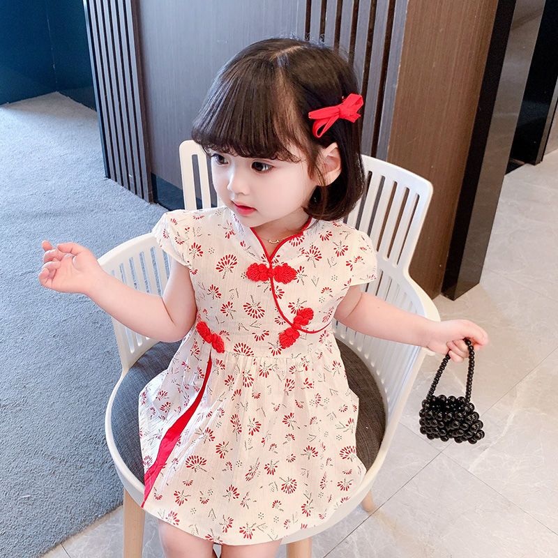 女寶寶夏季小女孩中國風漢服連衣裙女童夏裝公主裙洋氣網紅衣服潮