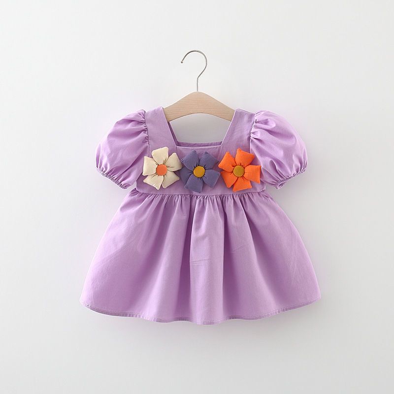 童装女童公主裙宝宝短袖夏装小女孩棉布裙子0-1-2岁3半婴儿连衣裙