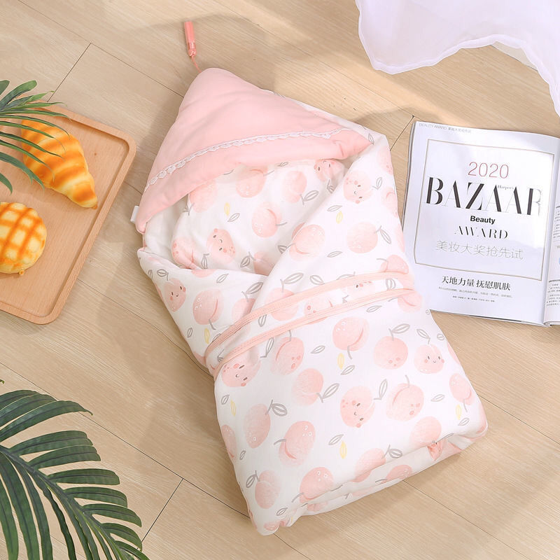 Beanie Velvet Baby Bag Pure Cotton Bed Quilt Autumn and Winter Thickened Outing Quilt Newborn Products
