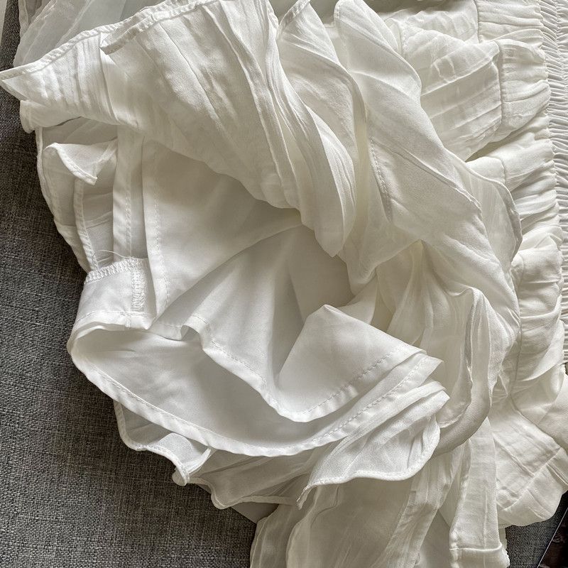 White A-line Half-length Skirt for Women  Spring/Summer New Small Market Pure and Versatile Short Skirt High Waist Slim Cake Skirt