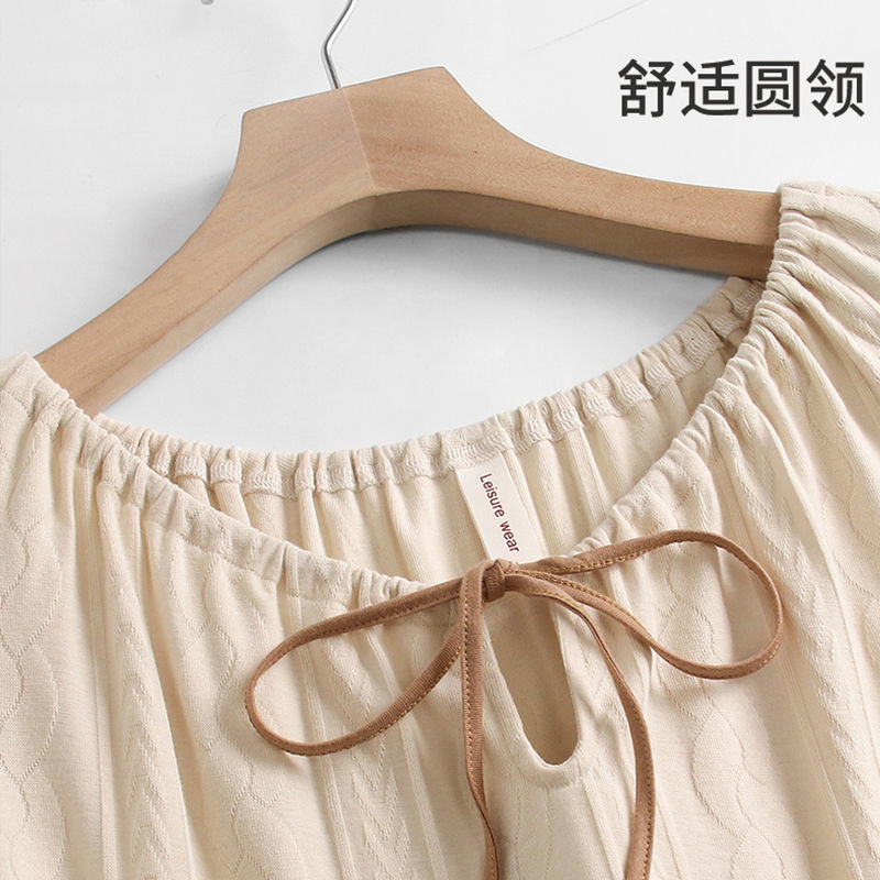 Song Qianya 2023 new nightdress women's summer short-sleeved thin section sweet long knee-length pajamas summer home service