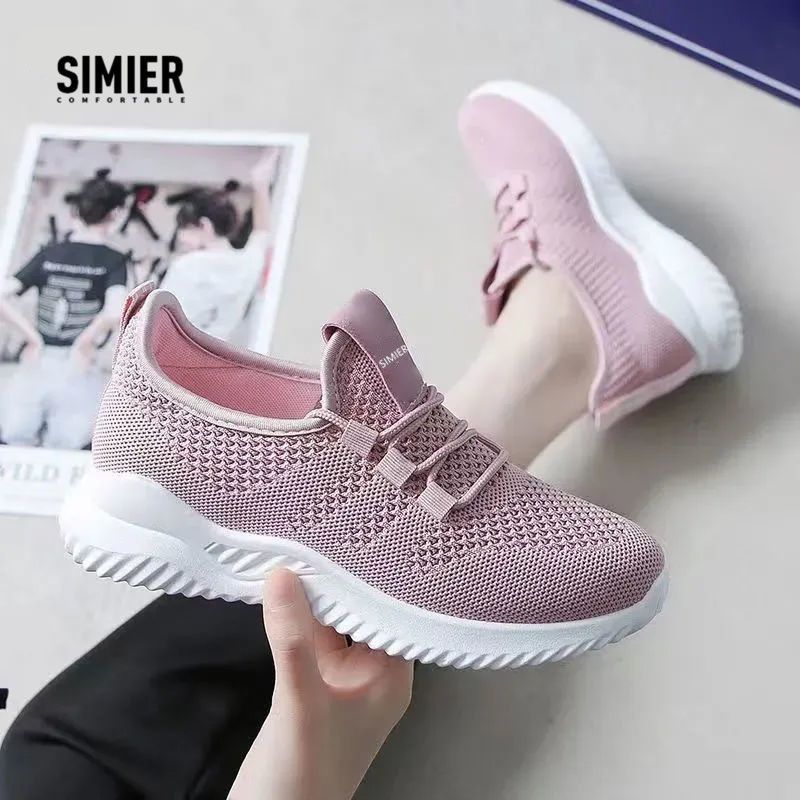 Simier女鞋网面运动鞋学生新款韩版潮鞋透气防臭网鞋舒适软底布鞋
