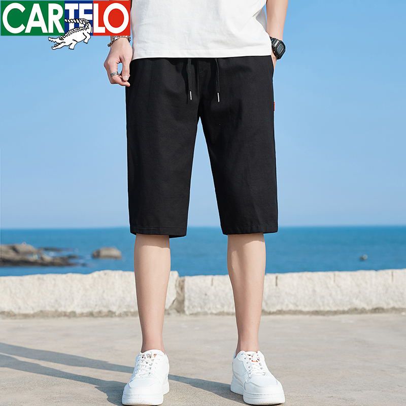 Shorts men's summer trend loose casual cotton Capris men's sports versatile beach pants