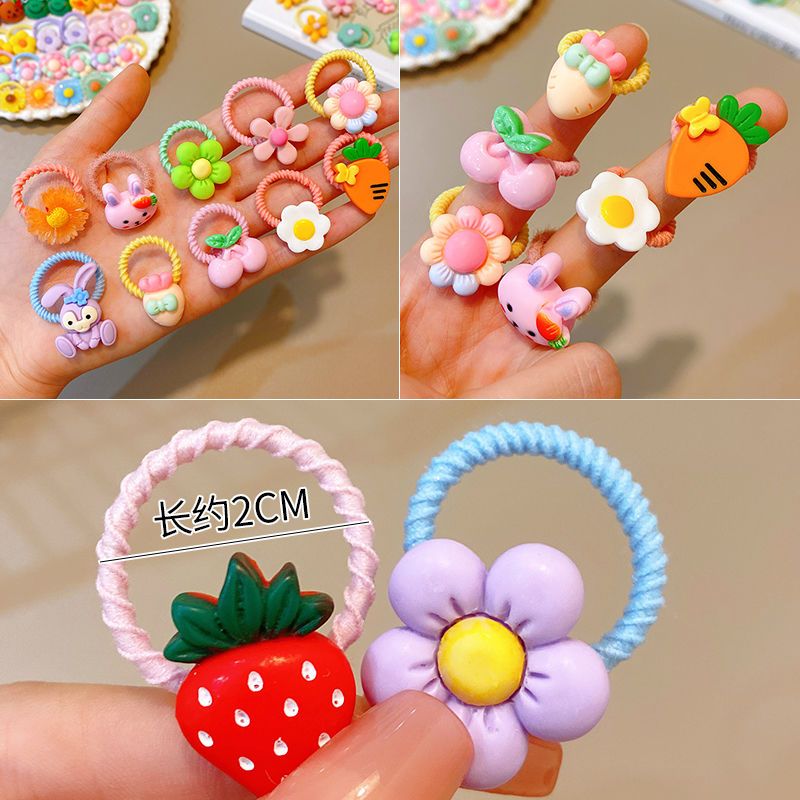 【80 pieces of rubber bands】Rubber bands for children's little girls tie a small pull and pull the head rope cute little princess does not hurt the hair head rope